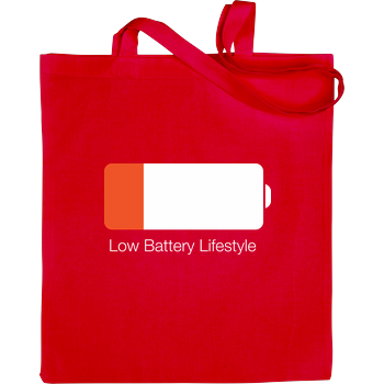 Low Battery Lifestyle Stoffbeutel rot