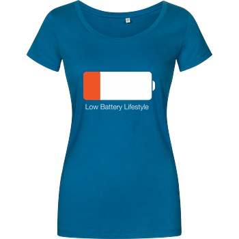 Geek Revolution Low Battery Lifestyle T-Shirt Damenshirt petrol