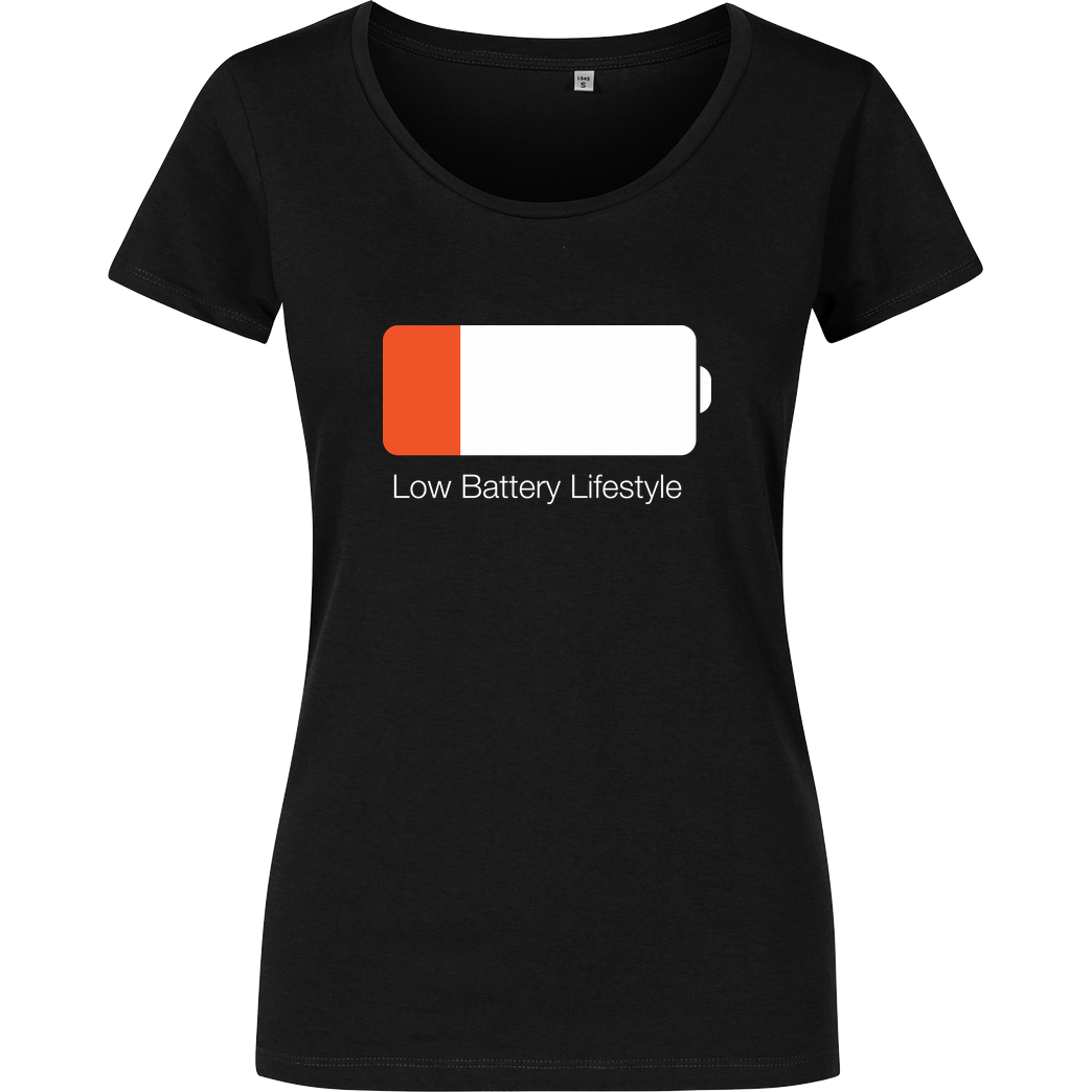 Geek Revolution Low Battery Lifestyle T-Shirt Damenshirt schwarz