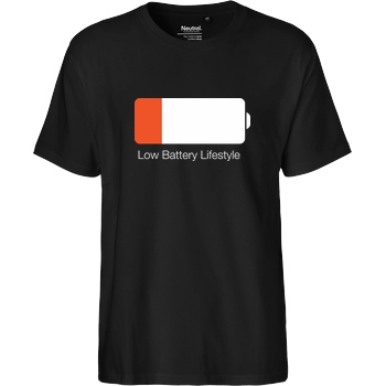 Geek Revolution Low Battery Lifestyle T-Shirt Fairtrade T-Shirt - schwarz
