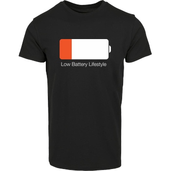 Geek Revolution Low Battery Lifestyle T-Shirt Hausmarke T-Shirt  - Schwarz