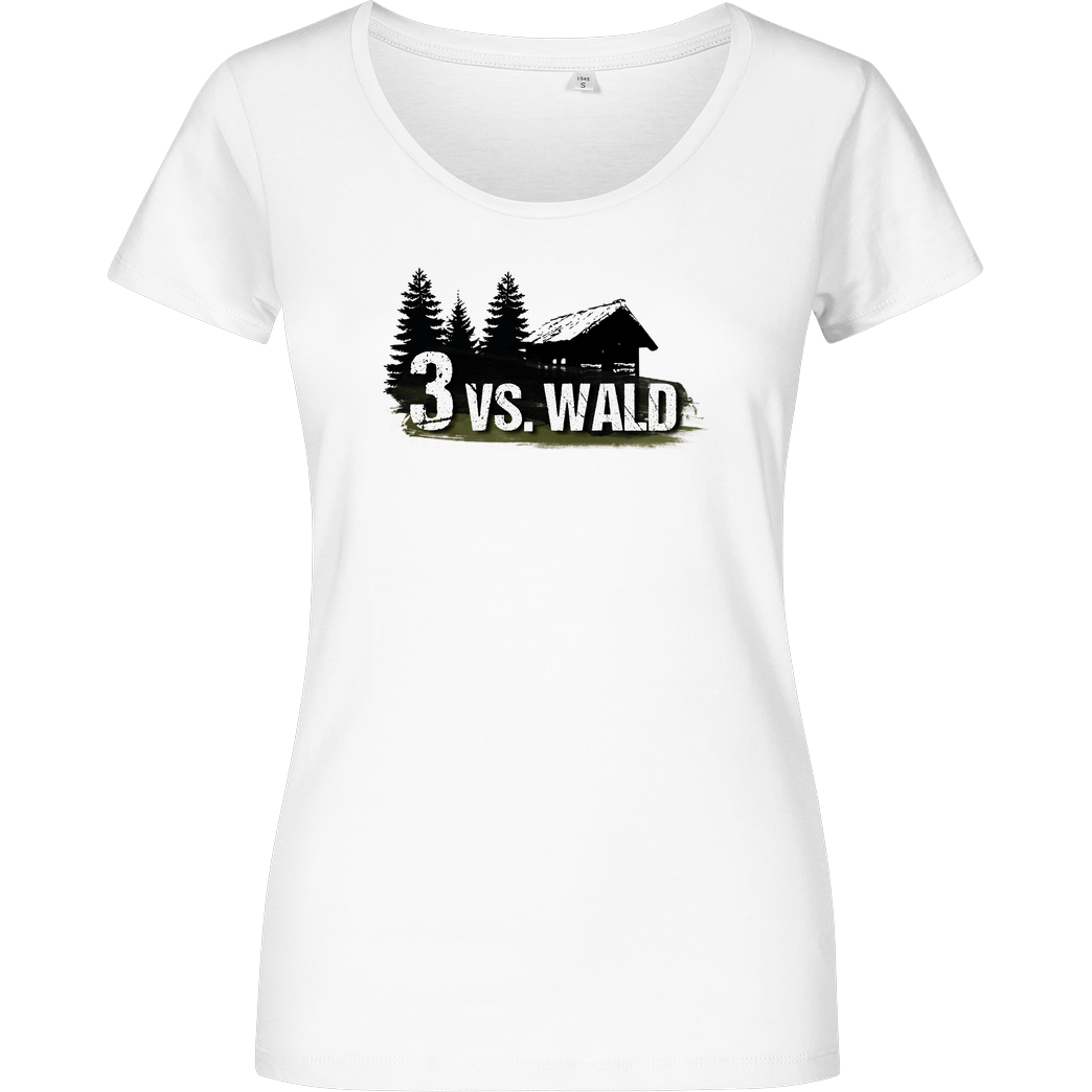 M4cM4nus M4cm4nus - 3 vs. Wald T-Shirt Damenshirt weiss