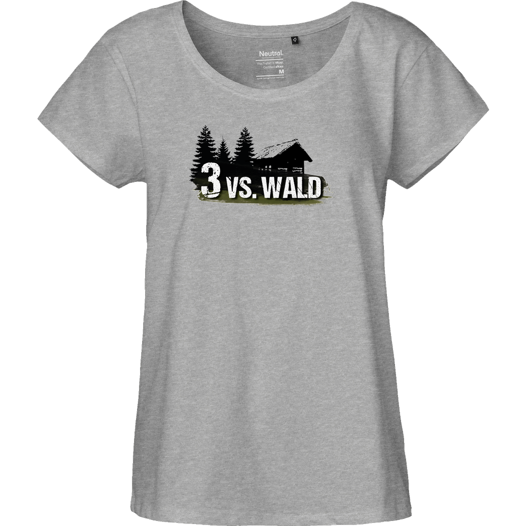 M4cM4nus M4cm4nus - 3 vs. Wald T-Shirt Fairtrade Loose Fit Girlie - heather grey