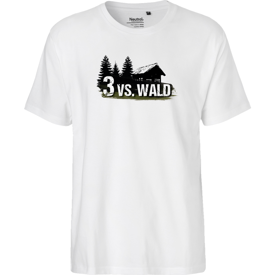 M4cM4nus M4cm4nus - 3 vs. Wald T-Shirt Fairtrade T-Shirt - weiß