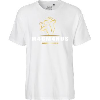 None M4cM4nus - Bizeps Script T-Shirt Fairtrade T-Shirt - weiß