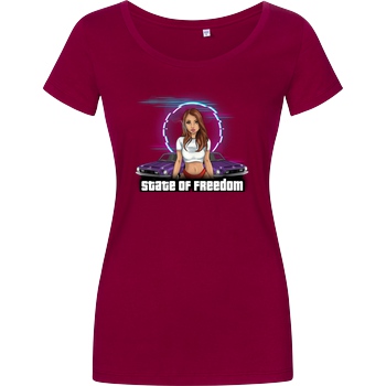 M4cM4nus M4cm4nus - State of Freedom T-Shirt Damenshirt berry