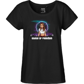 M4cM4nus M4cm4nus - State of Freedom T-Shirt Fairtrade Loose Fit Girlie - schwarz