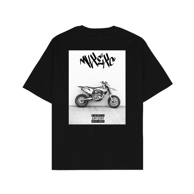 m4x_exc - M4X EXC - First One - Back Bike Print - T-Shirt - Oversize T-Shirt - Schwarz