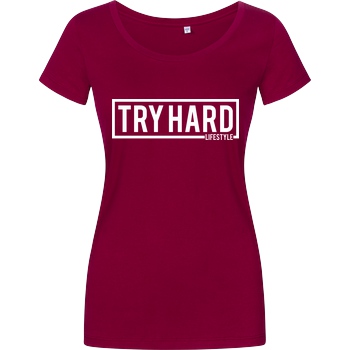 MarcelScorpion Marcel Scorpion - Try Hard Lifestyle T-Shirt Damenshirt berry