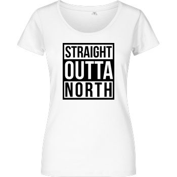 MasterTay MasterTay - Straight Outta North T-Shirt Damenshirt weiss