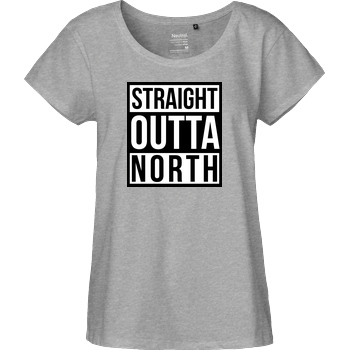 MasterTay MasterTay - Straight Outta North T-Shirt Fairtrade Loose Fit Girlie - heather grey