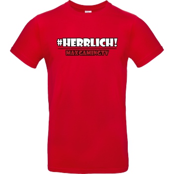 MaxGamingTV MaxGamingTV - #herrlich T-Shirt B&C EXACT 190 - Rot