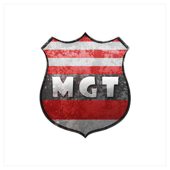 MaxGamingTV - MGT Wappen Kunstdruck Quadrat weiß