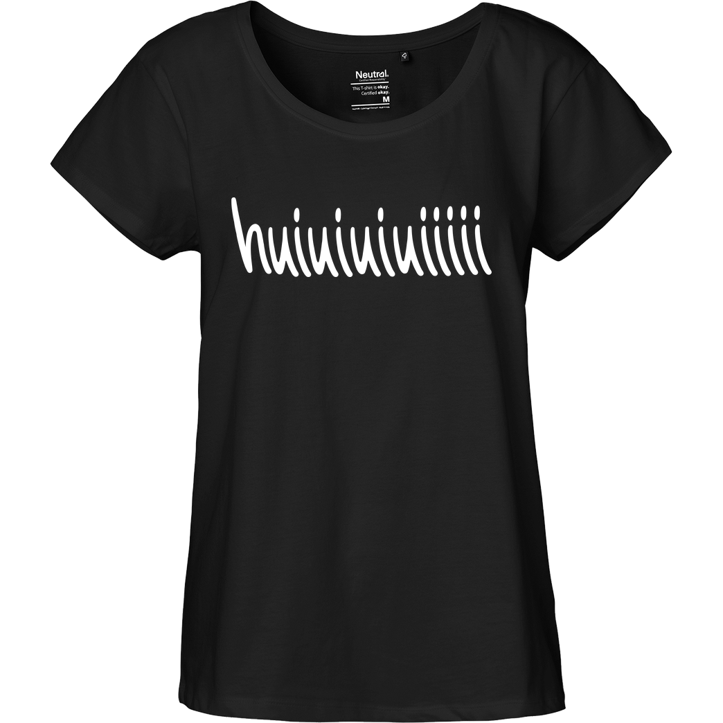 Mii Mii MiiMii - huiuiuiuiiiiii T-Shirt Fairtrade Loose Fit Girlie - schwarz