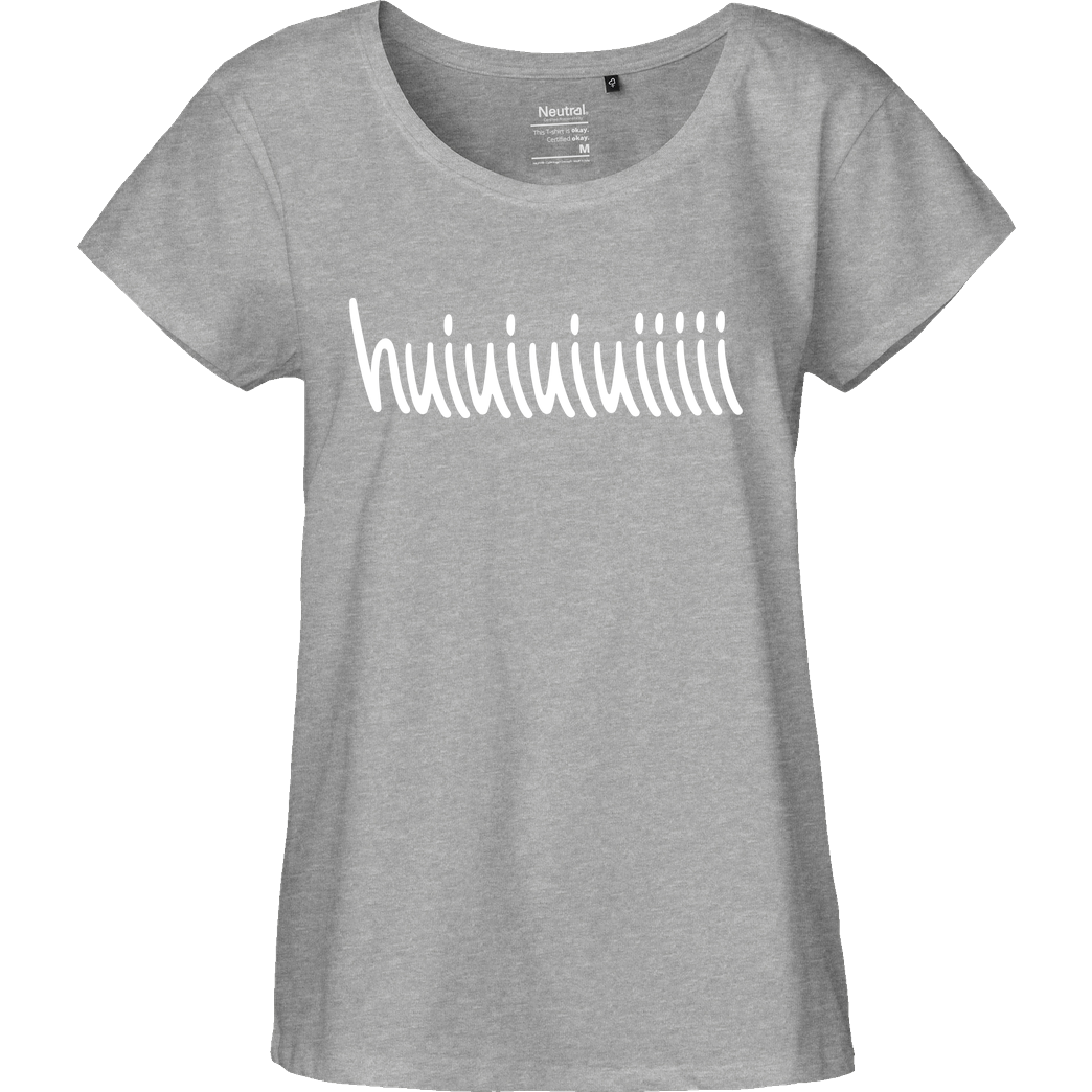 Mii Mii MiiMii - huiuiuiuiiiiii T-Shirt Fairtrade Loose Fit Girlie - heather grey