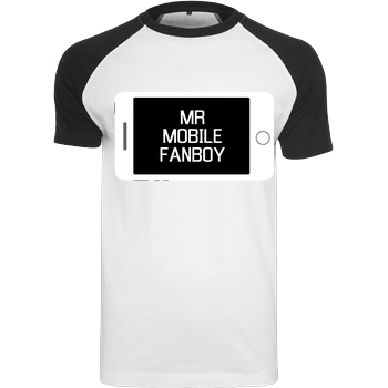 MrMobilefanboy MrMobilefanboy - Logo T-Shirt Raglan-Shirt weiß