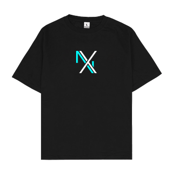 Nanaxyda - NX (Hellblau) Oversize T-Shirt - Schwarz