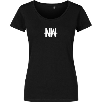 Niklas Wetterhahn Niklas Wetterhahn - Wolf Logo T-Shirt Damenshirt schwarz