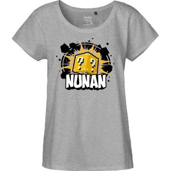 Nunan Nunan - Würfel T-Shirt Fairtrade Loose Fit Girlie - heather grey