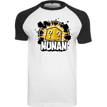 Nunan Nunan - Würfel T-Shirt Raglan-Shirt weiß