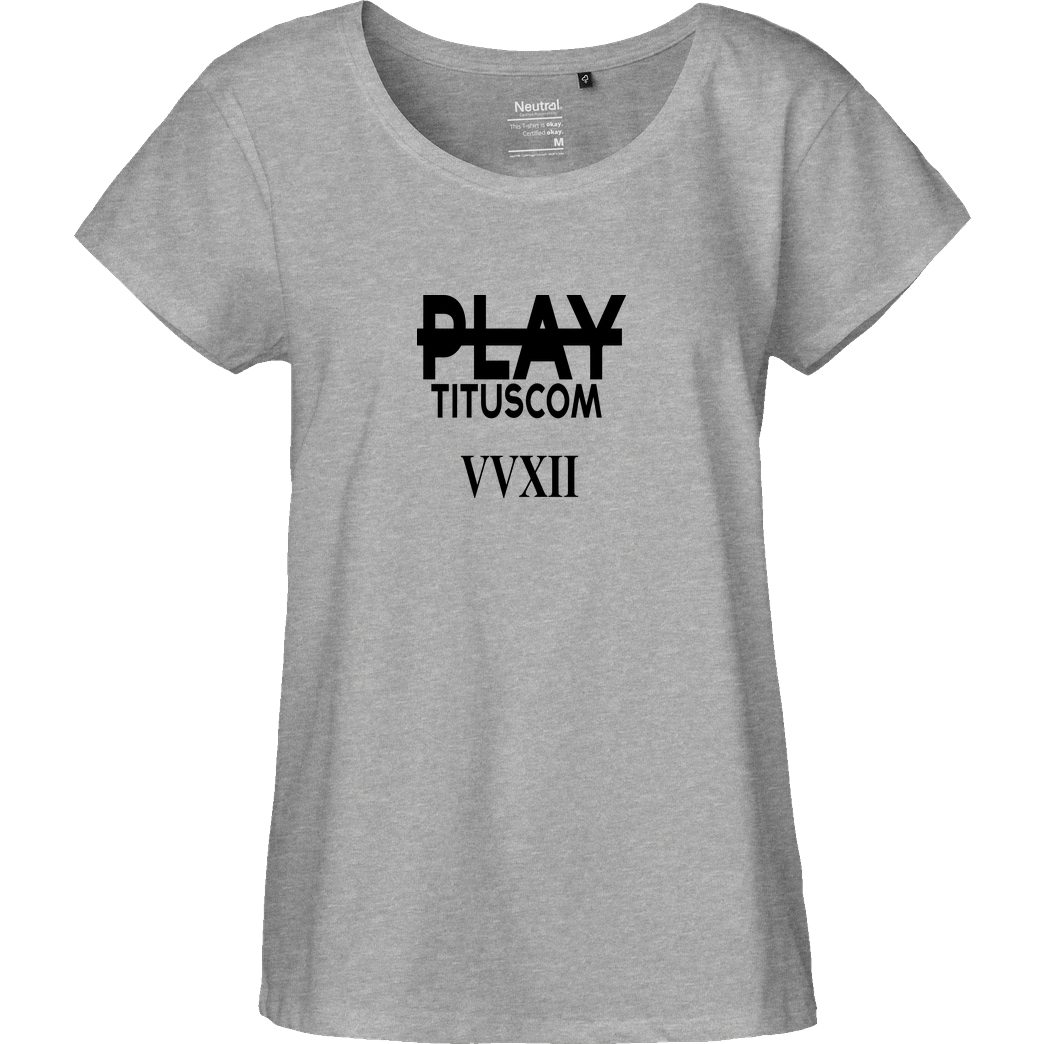 playtituscom playtituscom - VVXII T-Shirt Fairtrade Loose Fit Girlie - heather grey