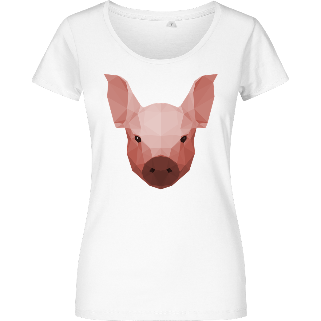 Porkchop Media Porkchop Media - Polypig T-Shirt Damenshirt weiss