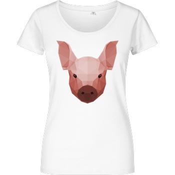 Porkchop Media Porkchop Media - Polypig T-Shirt Damenshirt weiss