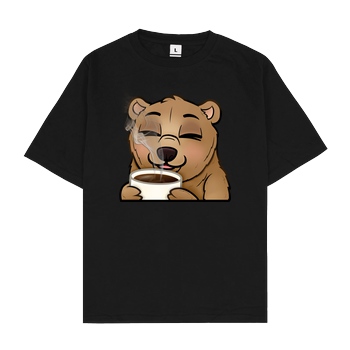 Powie Powie - Kaffee T-Shirt Oversize T-Shirt - Schwarz