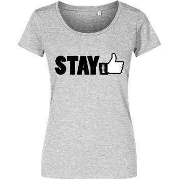 powrotTV powrotTV - stay positive T-Shirt Damenshirt heather grey