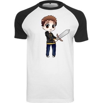 Poxari Poxari - Chibi mit Schwert T-Shirt Raglan-Shirt weiß