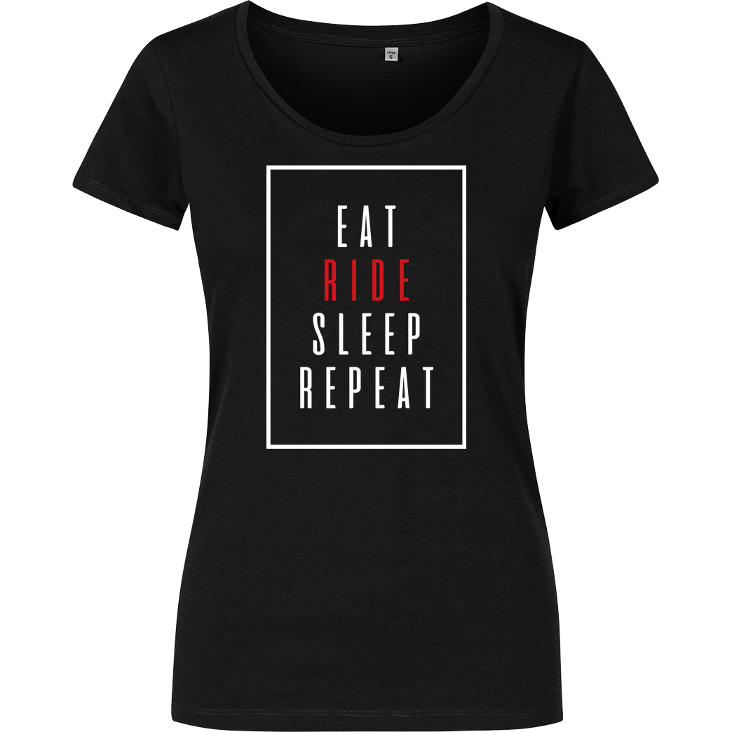 Ride-More Ridemore - Eat Sleep T-Shirt Damenshirt schwarz
