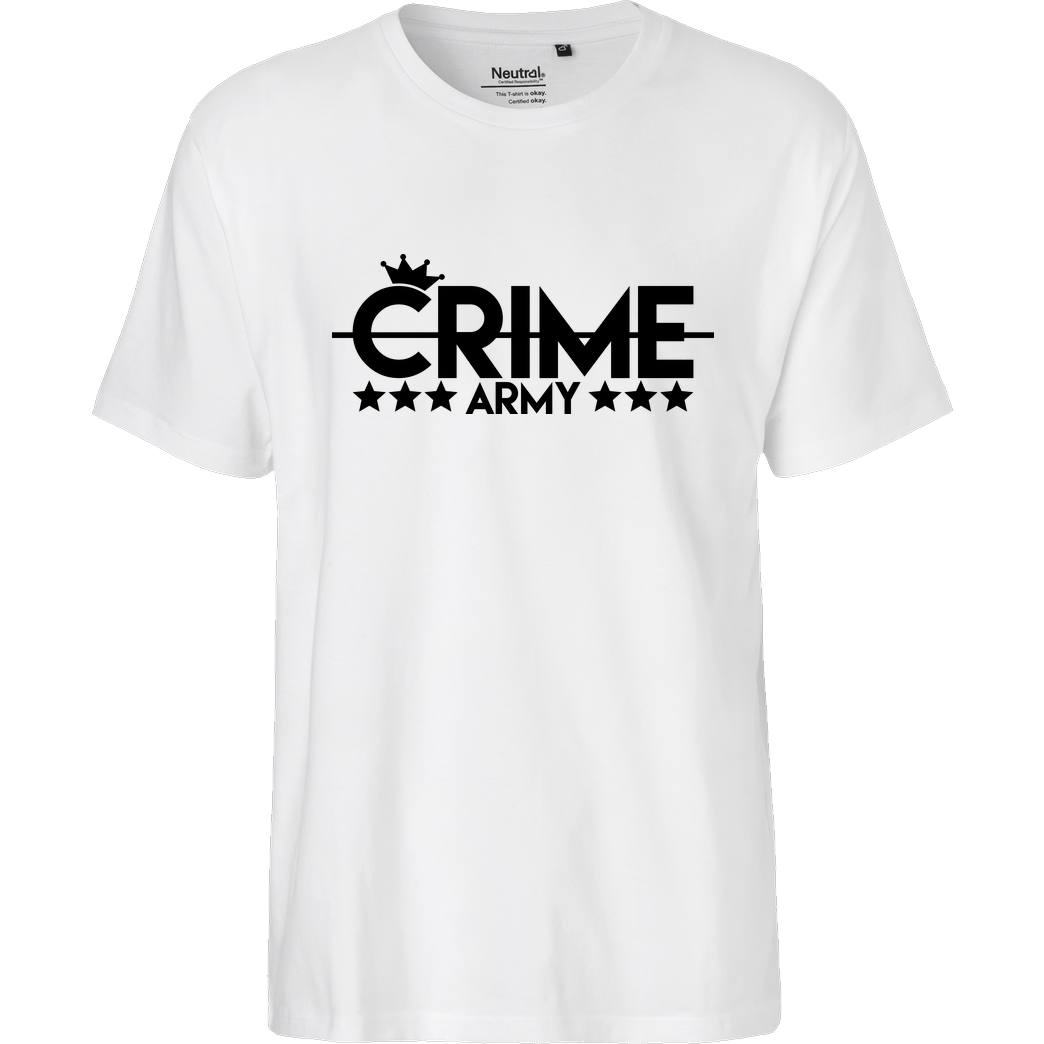 Sandro Crime SandroCrime - Crime Army T-Shirt Fairtrade T-Shirt - weiß