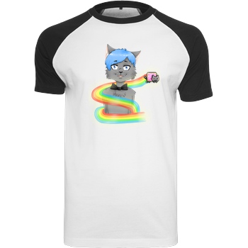 Selbstgespräch Selbstgespräch - Nyan T-Shirt Raglan-Shirt weiß