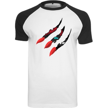 Sephiron Sephiron - Schlingel Klaue T-Shirt Raglan-Shirt weiß