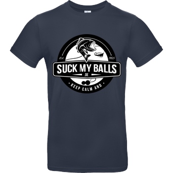 Suck My Balls SMB Logo T-Shirt B&C EXACT 190 - Navy