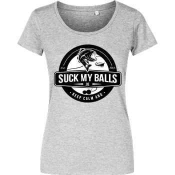 Suck My Balls SMB Logo T-Shirt Damenshirt heather grey