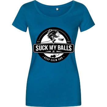 Suck My Balls SMB Logo T-Shirt Damenshirt petrol
