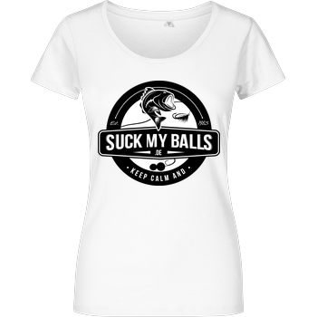 Suck My Balls SMB Logo T-Shirt Damenshirt weiss