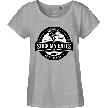 Suck My Balls SMB Logo T-Shirt Fairtrade Loose Fit Girlie - heather grey