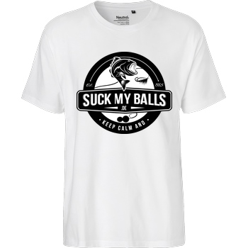Suck My Balls SMB Logo T-Shirt Fairtrade T-Shirt - weiß