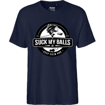 Suck My Balls SMB Logo T-Shirt Fairtrade T-Shirt - navy