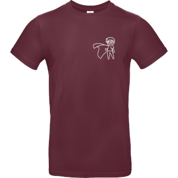 Snoxh Snoxh - Superheld gestickt T-Shirt B&C EXACT 190 - Bordeaux