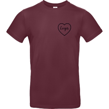 Sonny Loops Sonny Loops - Heart T-Shirt B&C EXACT 190 - Bordeaux