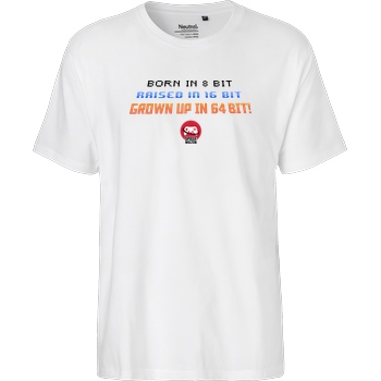 Spielewelten Spielewelten - Born in 8 Bit T-Shirt Fairtrade T-Shirt - weiß