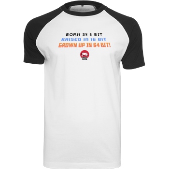 Spielewelten Spielewelten - Born in 8 Bit T-Shirt Raglan-Shirt weiß