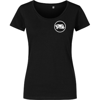 Spielewelten Spielewelten - Logo Controller Shirt T-Shirt Damenshirt schwarz
