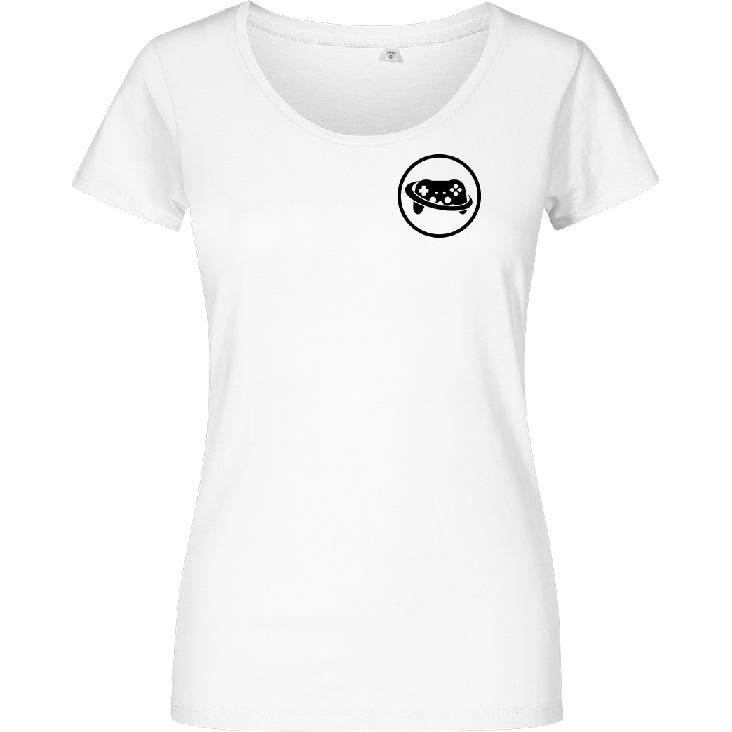 Spielewelten Spielewelten - Logo Controller Shirt T-Shirt Damenshirt weiss