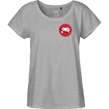Spielewelten - Logo Controller Shirt Fairtrade Loose Fit Girlie - heather grey