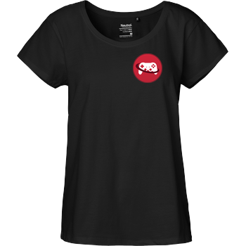 Spielewelten - Logo Controller Shirt Fairtrade Loose Fit Girlie - schwarz