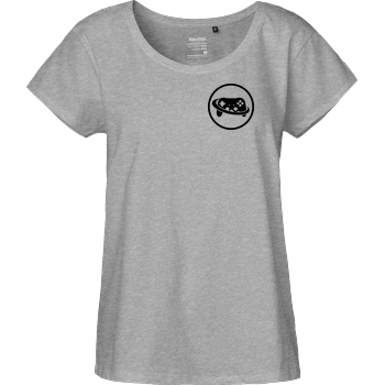 Spielewelten Spielewelten - Logo Controller Shirt T-Shirt Fairtrade Loose Fit Girlie - heather grey